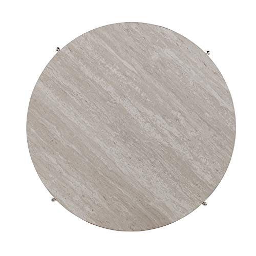 Southern Enterprises Silas Round Faux Stone Cocktail Coffee Table, Gold #TOP5