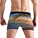 Men's Novelty Boxer Briefs No Ride-up Funny Regular Leg Stretchy Sport Underpants Breathable Comfortable Underwear(L) Print Pacific Sunrise Palm Trees Ocean at Lanikai Hawaii