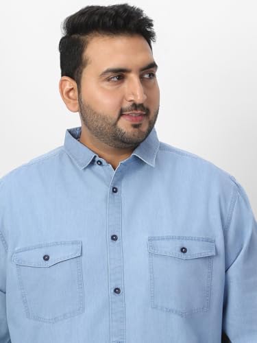 Image of Urbano Plus Men's Full Sleeve Regular Fit Casual Denim Shirt