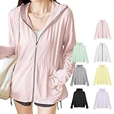 [MOWO] 【美容皮膚科専門医監修】ラッシュガード レディース パーカー 【-10℃超冷感・UPF50+認証済み・手の甲もしっかりカバー】 紫外線対策 日焼け防止 軽量 通気性 速乾 春夏秋 おしゃれ 海 通勤 (JP, アルファベット, M, ピンク)