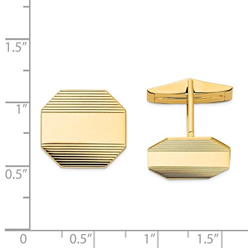 Mancuernillas para hombre en oro amarillo 14k miniatura 2