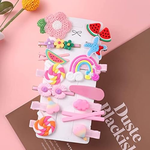 Image of Unicorn Hairpin Alligator Clips for Baby Girl's Rainbow Clip Soft Clip Mermaids Set Baby Hairpin For Kids Girls Toddler Hair Accessories. 10 PCS