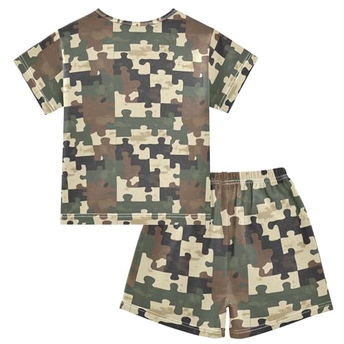 Green Camouflage Pajama Set Pajamas Sleepwear Nightwear Loungewear Clothes Set B04050102