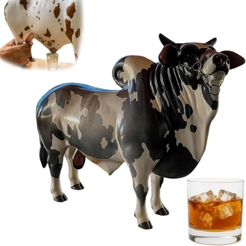 Nelore - Dispensador de licor de toro, hecho a mano, con base de madera para tragos, divertido dispensador de botellas de licor con base estable, recipiente multiusos para bebidas Nelore - Dispensador de licor de toro, hecho a mano, con base de madera para tragos, divertido dispensador de botellas de licor con base estable, recipiente multiusos para bebidas