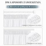 PONY DANCE Zasłony białe, przezroczyste, krótkie firanki z taśmą marszczącą, zestaw 2 sztuk, wys. 160 x szer. 140 cm, zasłony do salonu, z taśmą marszczącą, białe, o wyglądzie lnu, przezroczyste