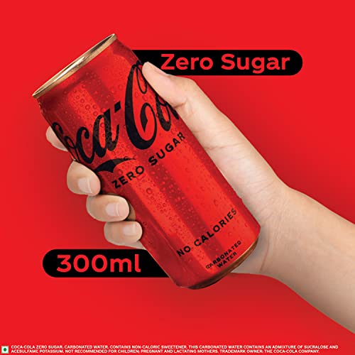 Image of Coca-Cola Zerosugar, No Calories Soft Drink Can, 300 Ml (Pack of 6) - Cola