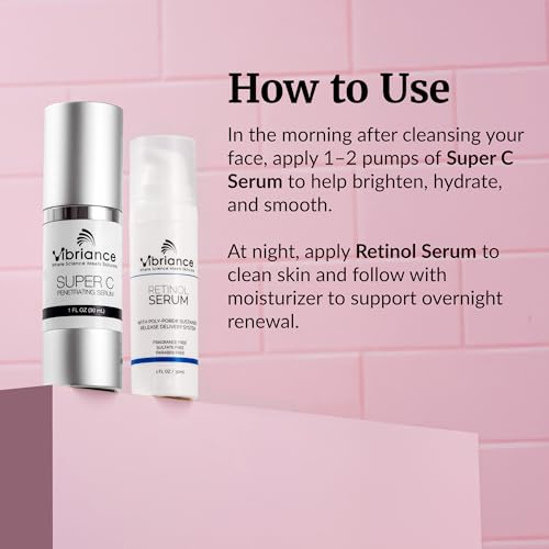 Image of Vibriance Dynamic Duo Skincare Bundle | Super C Vitamin Serum, Retinol Skin Care Set - Age-Defying Night and Day Retinol and Vitamin C Serum for Face Routine Skincare Kit (Pack of 2)