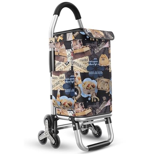 Escalera plegable 2 en 1 con 6 ruedas grandes silenciosas, ligero e impermeable, carrito desmontable para una fácil movilidad (imagen de cachorro)