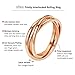 DURSI Trinity Interlocked Rolling Triple Ring for Women Girls Kids, Stainless Steel Cross Stacking Puzzle Ring for Fidget Anxiety, Minimalist Promise Engagement Wedding Ring (Rose Gold, Size 5)