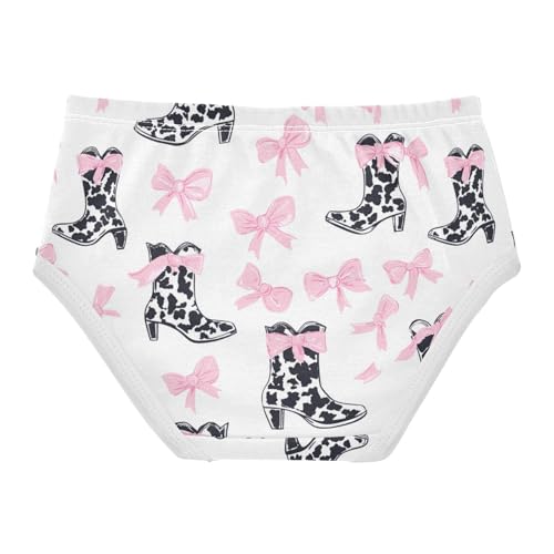 Wusikd Pink Bows Girls' Underwear Cotton Black Cow Girls Briefs Soft Toddler Underwear 2T2