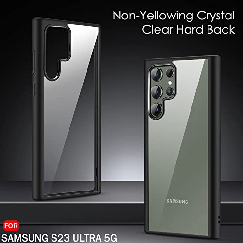 Image of TheGiftKart Ultra-Hybrid Shockproof Back Cover Case for Samsung Galaxy S23 Ultra 5G | Camera Protection Bump | Hard Cover Case for Samsung S23 Ultra (PC & TPU, Crystal Clear Back, Black Sides)
