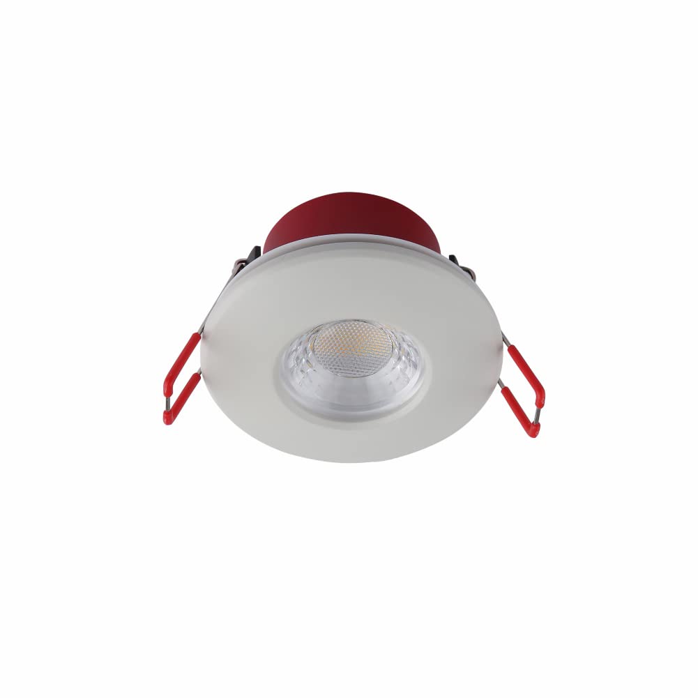 TEKLED 5.5W White LED Downlight Fire Rated IP65 Bathroom Kitchen 550lm Dimmable 68mm Cutout Cool White 4000K