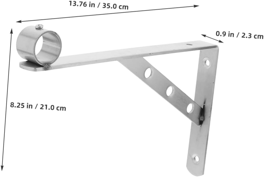 2pcs Stainless Steel Wall Mounted Closet Rod Brackets Heavy Duty Triangular Pole Support for Laundry Hanging Rack Durable Socket Holders for Space Optimization