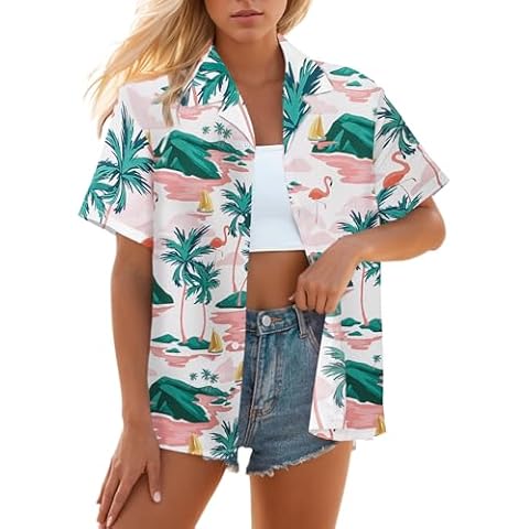 SANGTREE Hawaiian Button Down Beach Shirt Cover