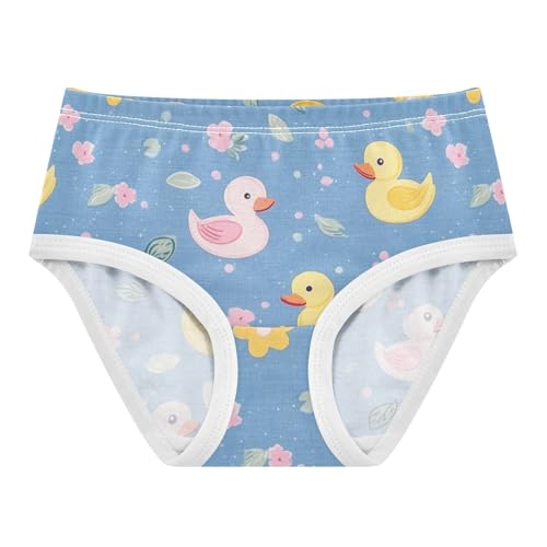 Wusikd Ducks Blue Girls' Underwear Cotton Pink Flowers Girls Briefs Soft Toddler Underwear 2T