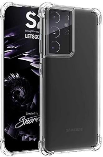 Image of BOXXO Flexible Back Cover for Samsung Galaxy S21 Ultra 5G | Back Cover Transparent Clear Shockproof Case Four Corner Protection | Slim Protective Mobile Phone Cover for Samsung S21 Ultra 5G