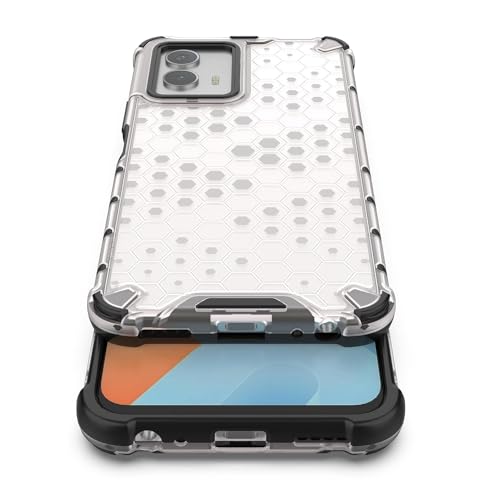 Image of Lustree TPU Honey Comb Armor Shock Proof Back Cover for Vivo T1 5G / Y75 5G / IQOO Z6 5G (Transparent) (VIVO T1 5G)