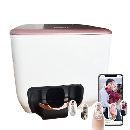 Impresora 3D De Uñas, Impresora Digital Móvil para Uñas, Portátil, con Control por Aplicación E Identificación De Bordes, con Cartucho De Tinta (Impresión De Aproximadamente 500 Veces)