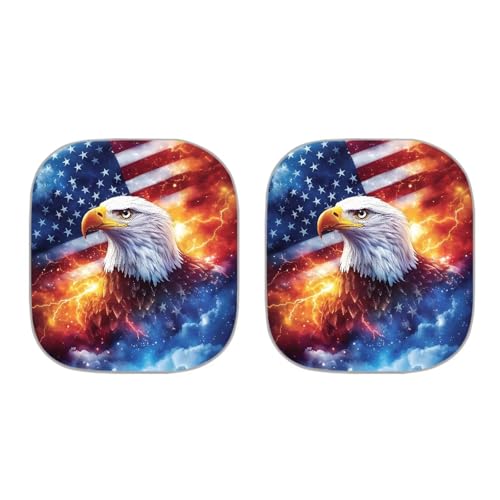 Image of Eagle Car Front Windshield Sun Shade 2 PCS Windshield Cover Foldable Automotive Interior Accessories for Sun Protection Heat Reflector-Keep Your Vehicle Cool