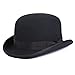 Wool Derby Hat Bowler Felt Hats Black for Men Women Black XL