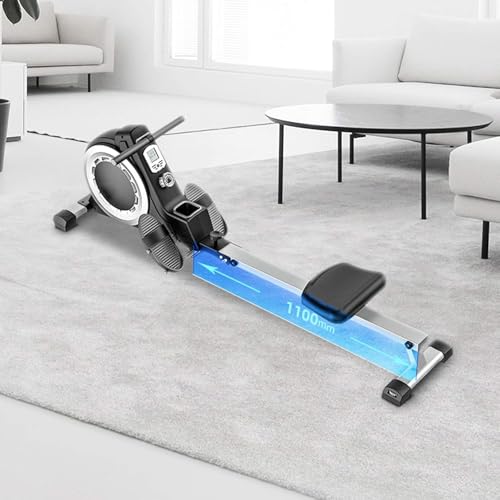 Wioślarz, magnetyczny rower Bluetooth z kompatybilnością z aplikacją, wyświetlacz LCD, pojemność 158 kg, do domowej siłowni i treningu cardio