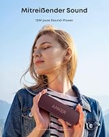 soundcore by Anker 2 Bluetooth Lautsprecher, Kabelloser Lautsprecher (Burgundy) – Ansicht 3