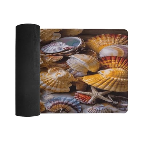 Sous-main de bureau coquillages grand format tapis souris stable - 3