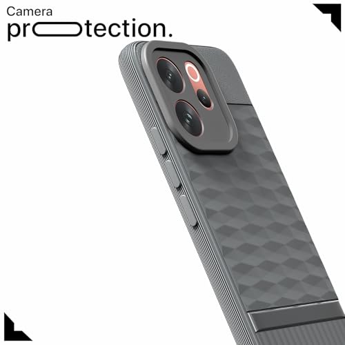 Image of Pikkme Back Cover for Vivo V70 5G Camera Protection 3D Hexa Cube Design Silicone Protective Bumper Case (Grey)