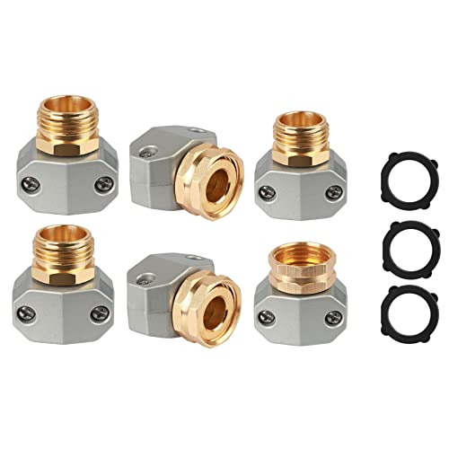 HWJXD Juego de 3 adaptadores de Conector Macho-Hembra for reparación de mangueras de Agua de 3/4' for jardín