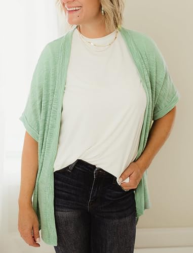 Image of Yekaty Lightweight Cardigans for Women Casual Summer Short Sleeve Cardigan Open Front Beach Coverups 2026