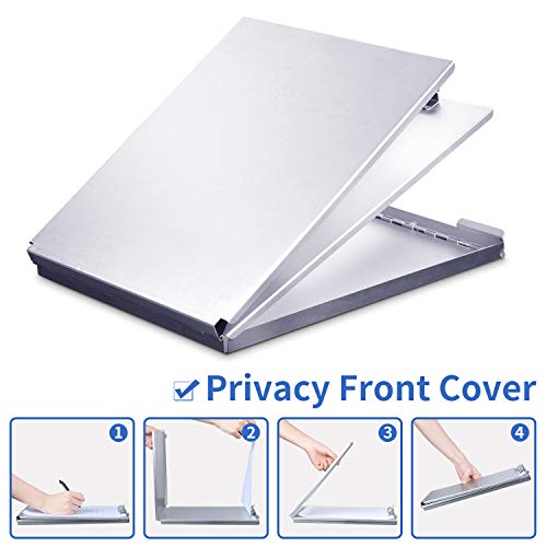 Aluminum-Clipboard-Metal-with-Storage-Form-Holder-Steel-Stainless-Binder-with-High-Capacity-Clip-Posse-Box-Heavy-Duty-Made-for-Nurses-Medical-Personnel-Jobsite-Professionals-Stationery-Items