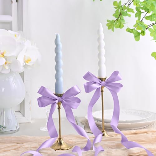 Image of Double Face Light Purple Satin Ribbon 7 /8 inch X 50 Yards for Gift Wrapping Very Suitable for Weddings Party Hair Bow Invitation Decorations and More