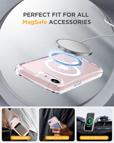 Image of miracase for iPhone 17e & 16e Case with Built-in Private Screen Protector, [Magnetic with MagSafe] Full-Body Phone Cover Military Drop Proof 17 E / 16 E Bumper 6.1 inch, Clear