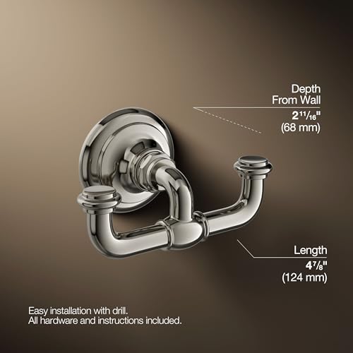 Patère double KOHLER Artifacts pour éviter les serviettes humides qui glissent au sol - 5