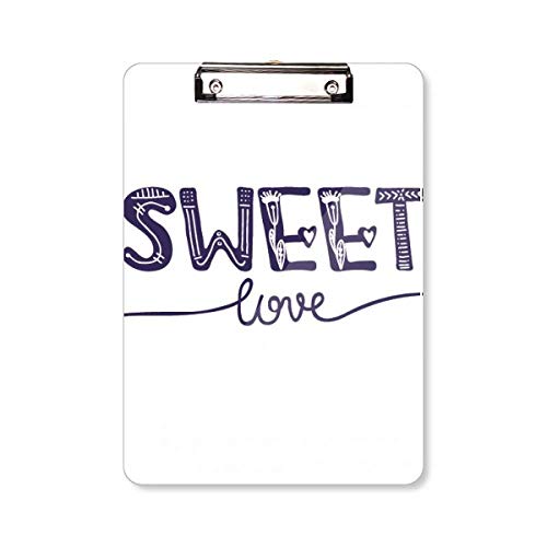 Porte-bloc A4 Sweet Love avec pince métallique pour bureau
