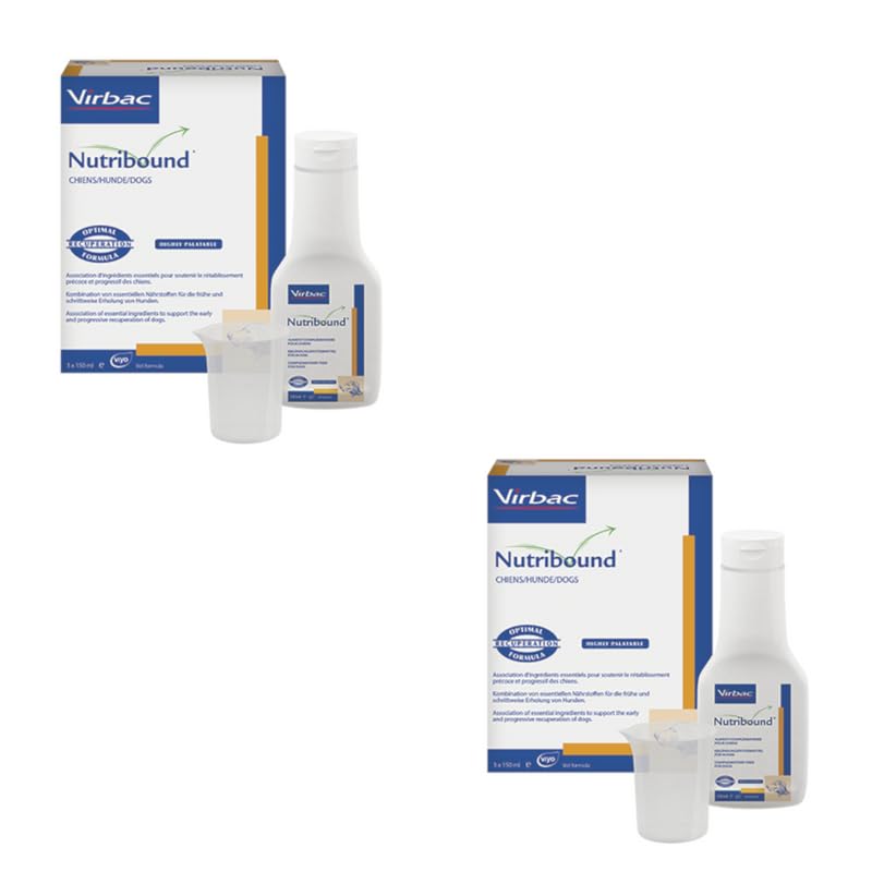 Virbac Nutribound für Hunde | Doppelpack | 2 x 3 x 150 ml | Ergänzungsfuttermittel für Hunde | Kombination von essentiellen Nährstoffen für die frühe und schrittweise Erholung