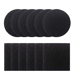 Bin, 12 Pieces Compost Pail Replacement Round and 6 (Black), 6.5 inch diameter. Square filter measures 4.75 inch