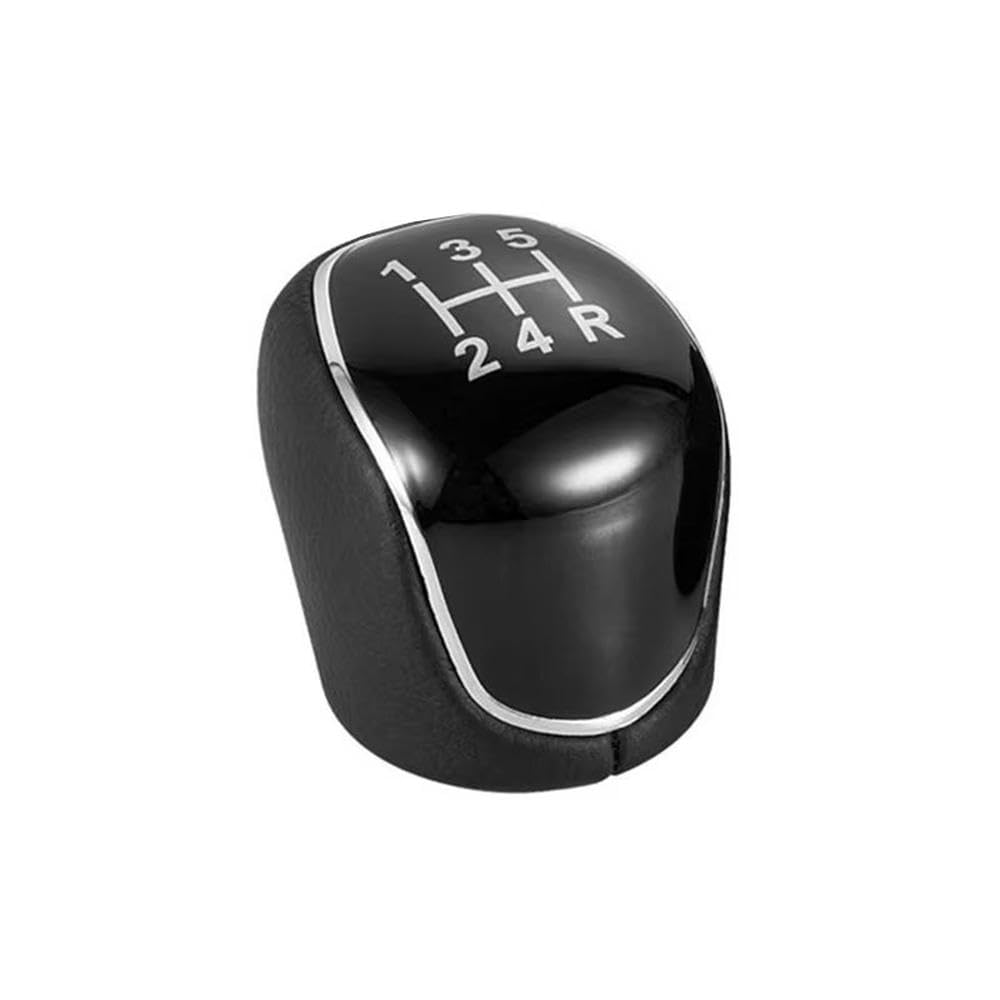 YDXHERTA Leather 5 6 Speed MT Gear Shift Knob for Focus Mk2 Mk3 for Mondeo Mk4 IV for Galaxy for Transit for Custom for Kuga Auto Parts(5 Speed Black)