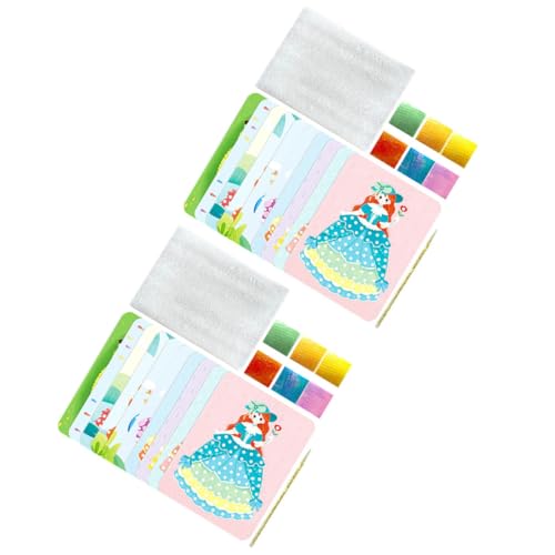 Kit broderie sur carton perforé Milisten DIY de 2 ensembles pour dessin enfant