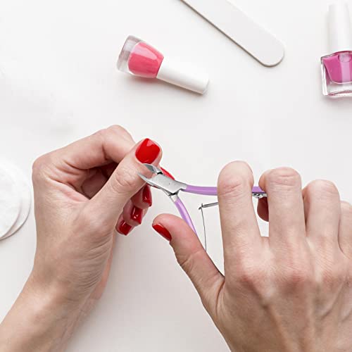 Cuticle Trimmer With Cuticle Pusher, Sohai Cuticle Remover Cutter Nipper And Triangle Cuticle Nail Pusher Peeler Scraper, Durable Dead Skin Clipper Manicure Pedicure Tools(Purple) #TOP5