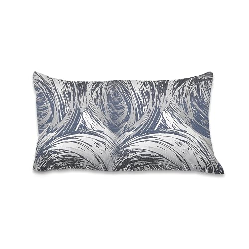Majestic Giftware 2 Pack Jacquard Decorative Throw Pillow Cover (PC1018S-2PK) | Navy Soft & Washable Cushion Covers with Zipper for Sofa, Bedroom (12"x20") Inserts Not Included
