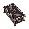 Nemesis Now Death's Head Treasure Ornamental Box – Skull and Moth Design, Aged Bronze Finish, Gothic Resin Trinket Box for Home Decor #1