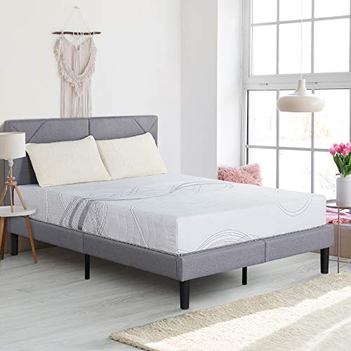 PrimaSleep 10 inch Hybrid Spring Mattress,Gel Memory Foam,White (Queen)