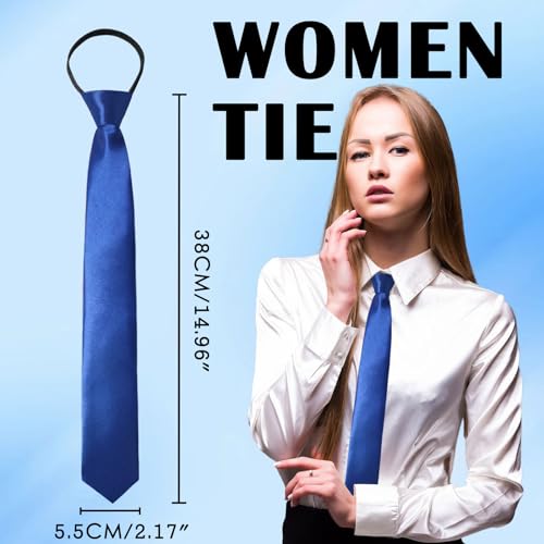 Image of Luckyvestir Womens Tie, Pre Tied Black /Red Ties for Women Adjustable Zipper Womens Necktie