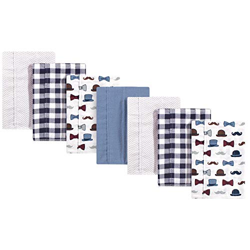 Image of Little Treasure Unisex Baby Cotton Flannel Burp Cloths, Handsome Fella 7-Pack, One Size