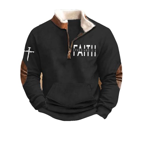 Generic Men's Adult Faith Ephesians 2:8 Grey Plus Size Classic Long Sleeve Hoodie Sweatshirt