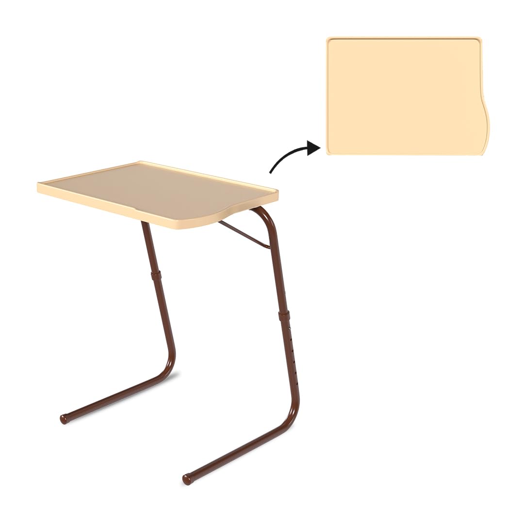 TABLE MAGIC – Multipurpose Height Adjustable Laptop Table Mat Finish, Lap Desk Work from Home & Study Desk Picnic Outdoor Tv Tray Table (Table Magic Gold Marble, Large)