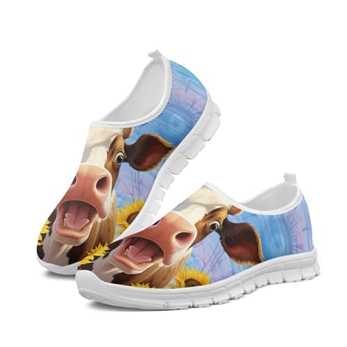 Coloranimal Slip on Mesh Sneaker for Women Lightweight Running Shoes Anti Slip Casual Shoes