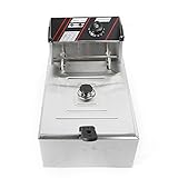 6L Friteuse Edelstahl, 2500W Elektrische Fritöse Multi Funktions Handelsfritteuse mit Korb, 60-200℃, Großraum-Küchen-Fritteuse Profi Fritteuses kann für Frites und Snacks