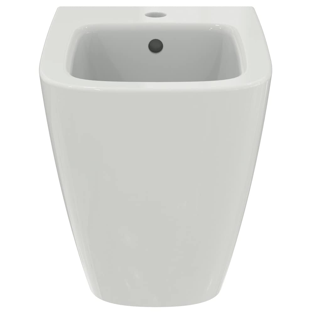 Ideal Standard - i.life S, Bidet a terra monoforo per installazione filo parete a profondità ridotta di soli 48cm, Bianco